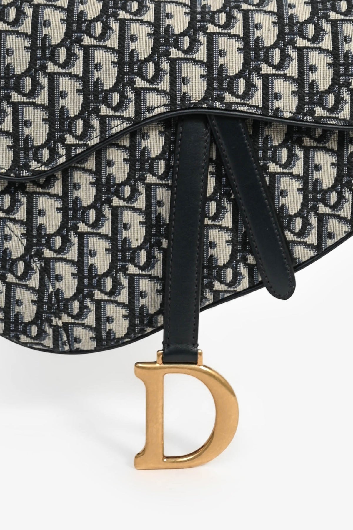 Christian Dior 2018 Blue Oblique Jacquard Saddle Bag