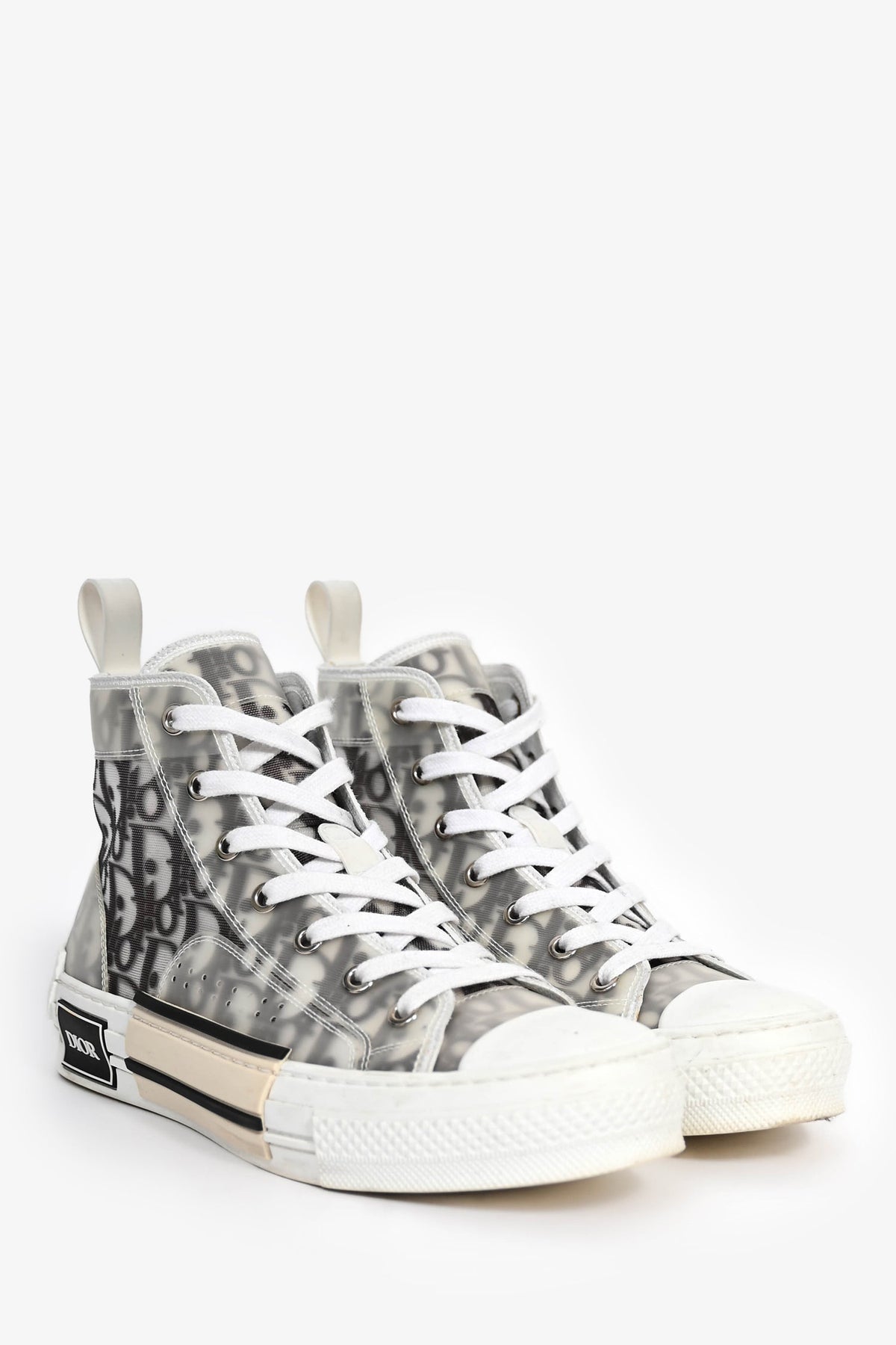 Christian Dior White/Black Oblique B23 League Low-Top Sneakers Size 37