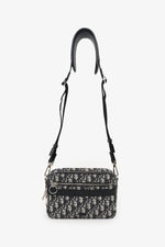 Christian Dior 2019 Navy/Cream Oblique Safari Bag with Strap
