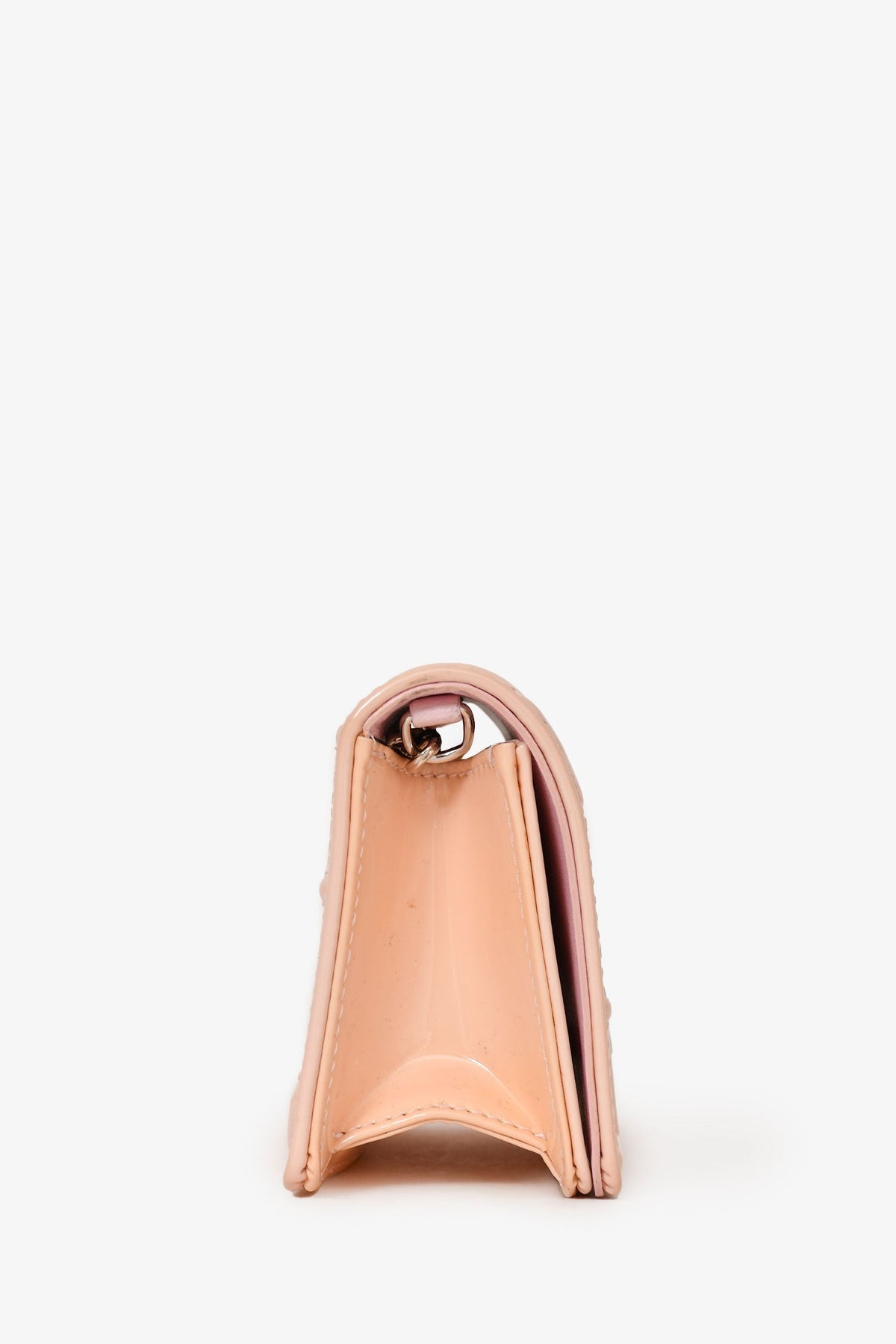 Christian Dior Pink Patent Cannage Mini 'Diorama' Pouch on Chain