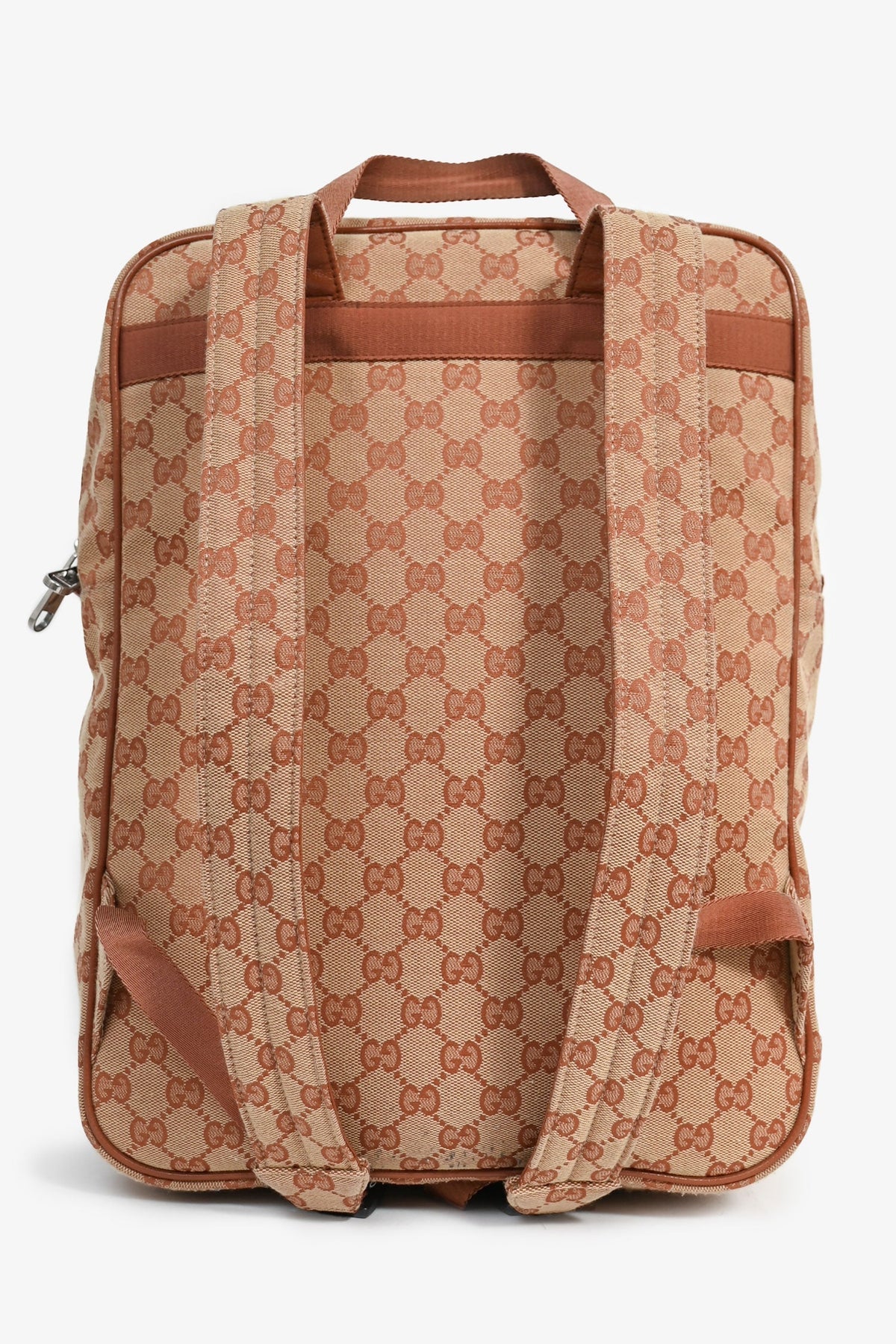 Gucci x New York Yankees Canvas Leather Trimmed Backpack
