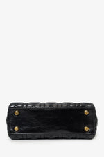 Christian Dior 2017 Black Aged Glazed Calfskin Small Supple Lady Dior