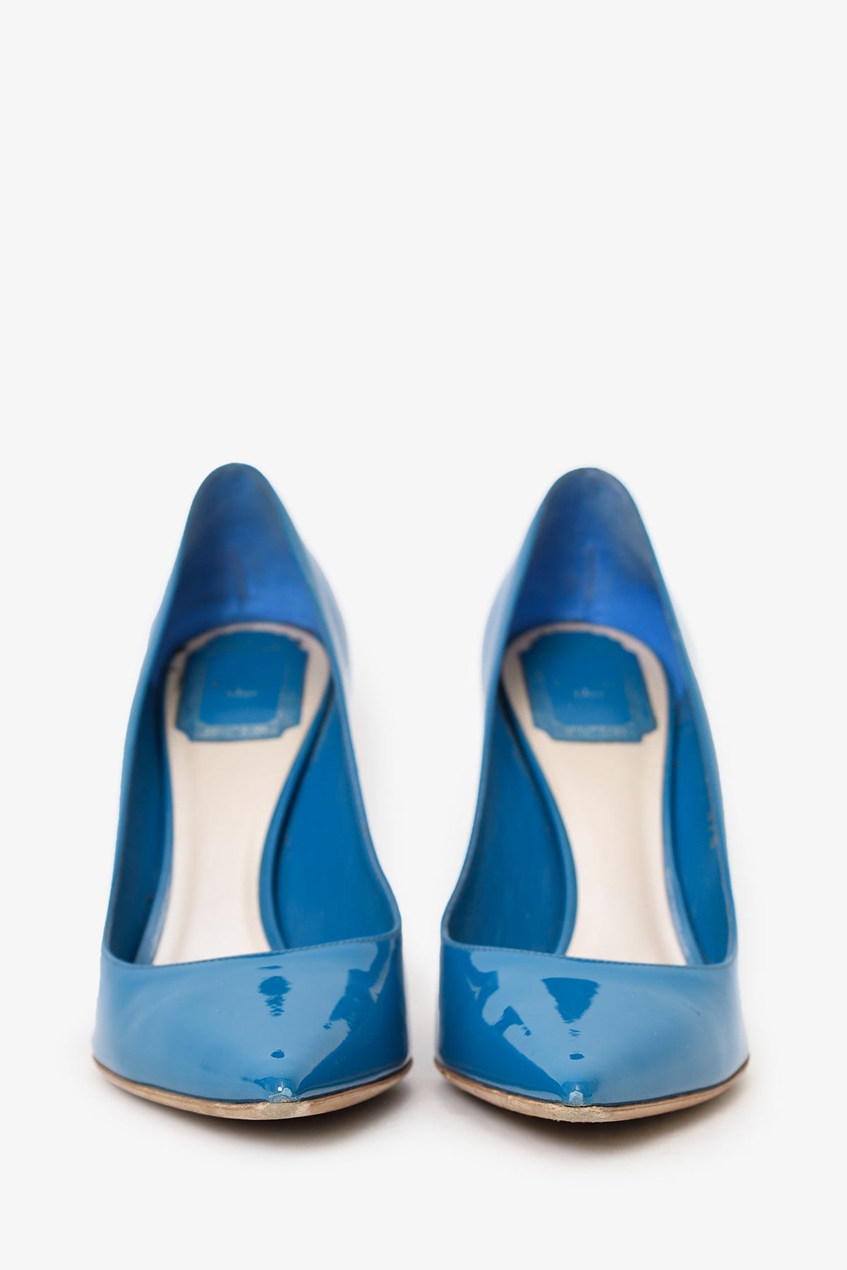Christian Dior Blue Patent Leather Pumps Size 37.5