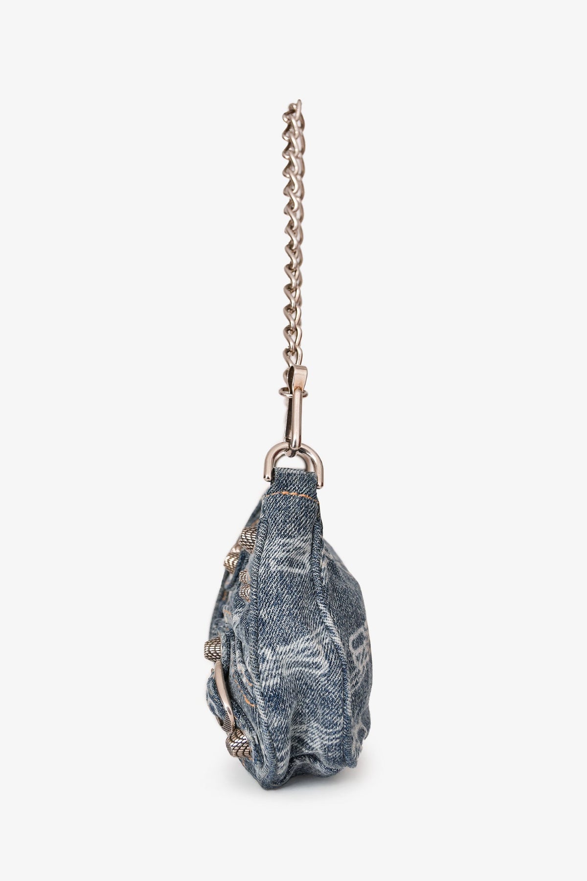 Balenciaga Denim Le Cagole Mini BB Cagoule Bag