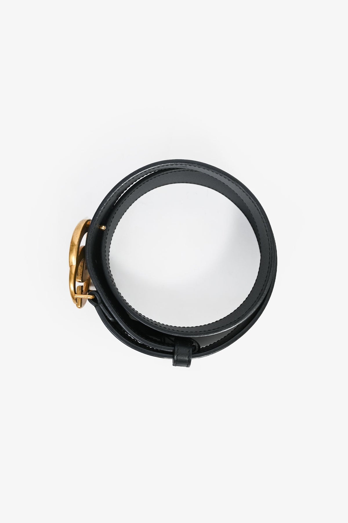 Gucci Black Leather Marmont Thin GG Belt Size 70