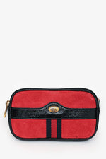 Gucci Red/Black Suede/Leather Ophidia Belt Bag