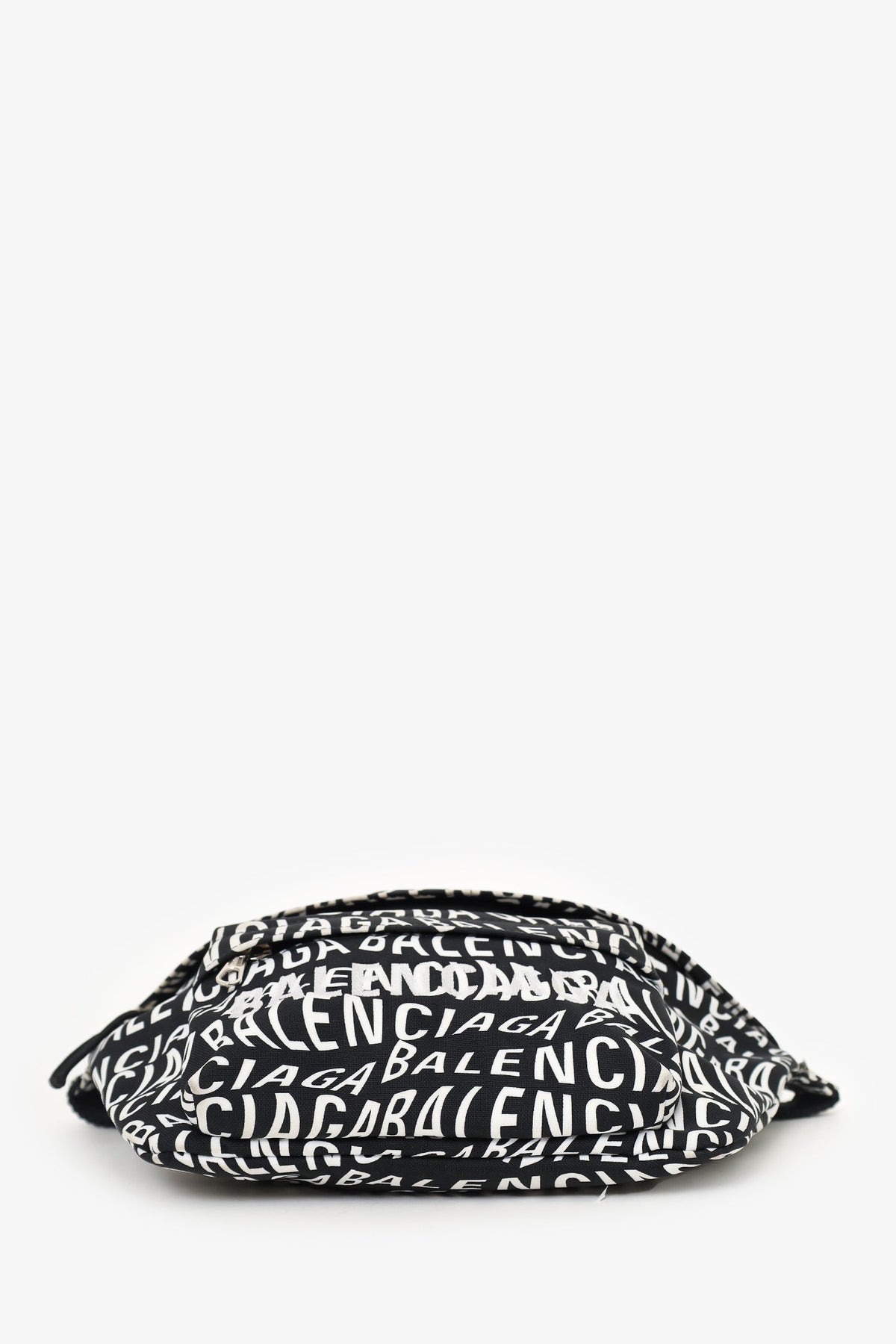 Balenciaga Black/White Canvas Waist Bag