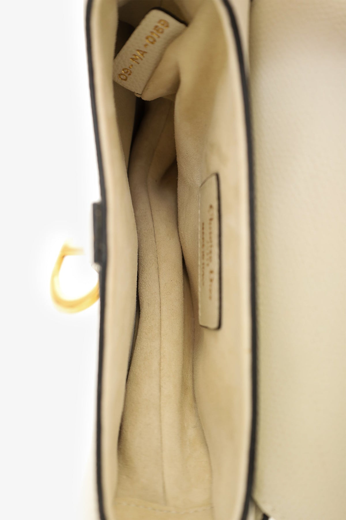 Christian Dior 2019 White Grained Leather Mini Saddle Bag