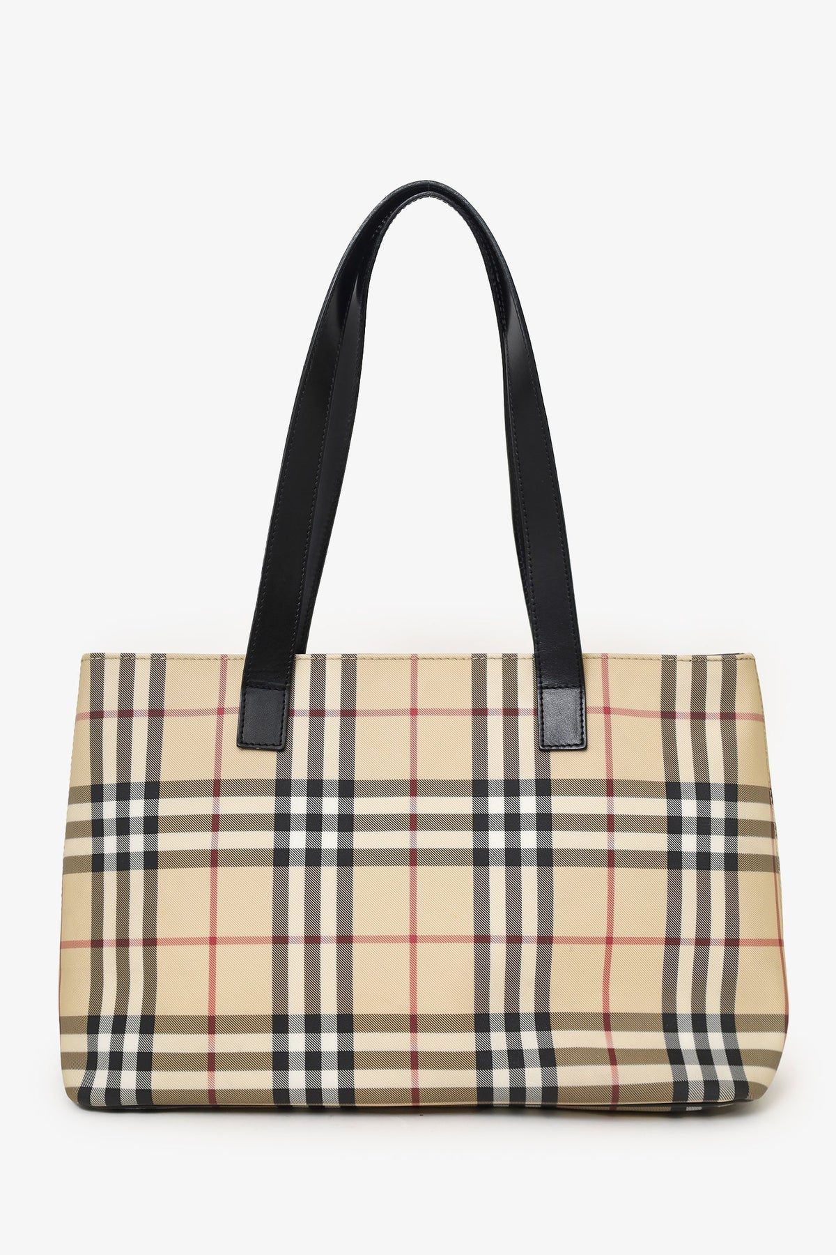 Burberry Beige/Black Coated Canvas Nova Check Tote Bag