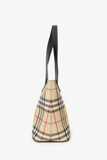 Burberry Beige/Black Coated Canvas Nova Check Tote Bag