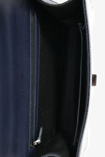 Christian Dior Navy Crackled Patent Diorama Shoulder Bag