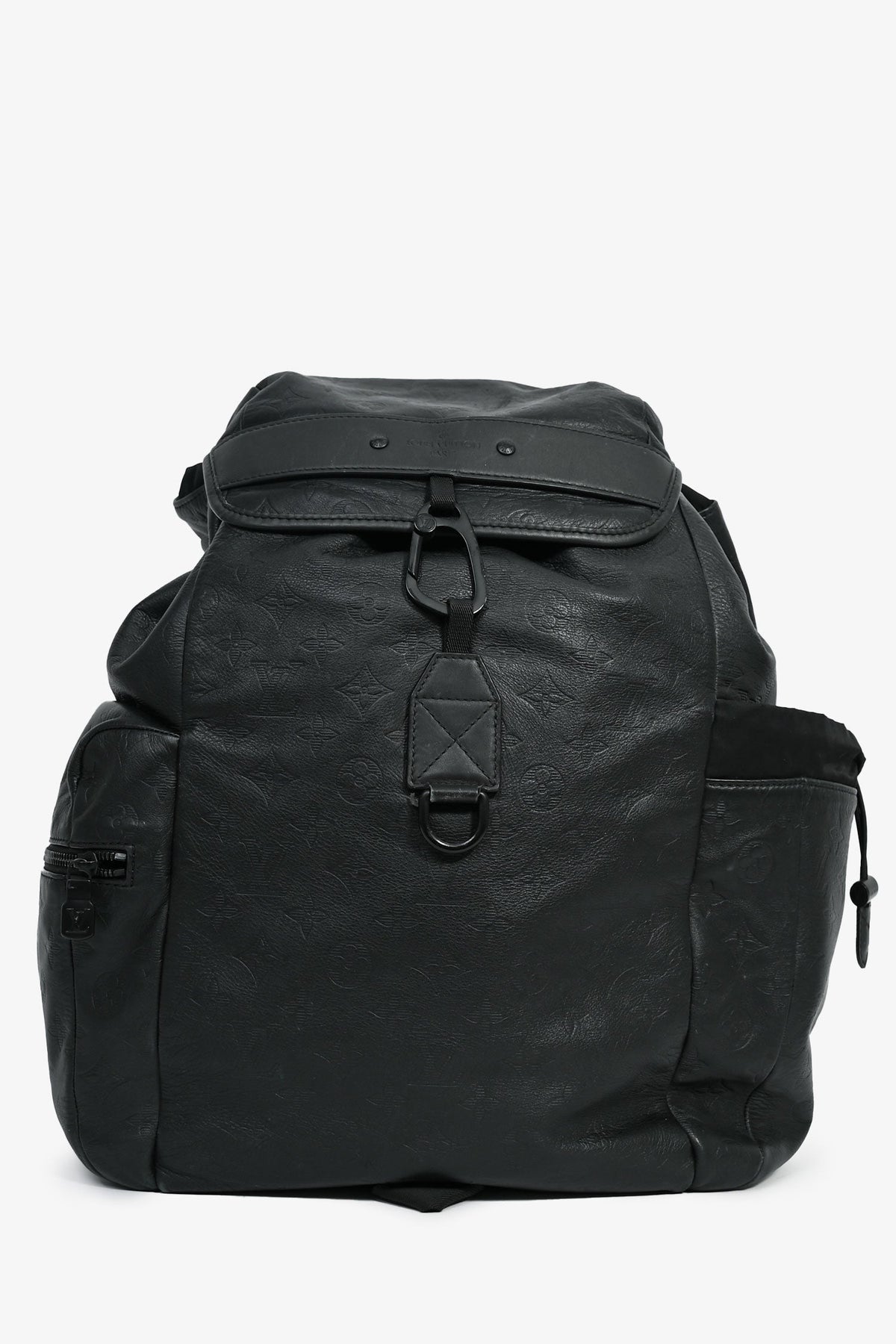 Louis Vuitton Black Leather Monogram 'Apollo' Backpack (As Is)