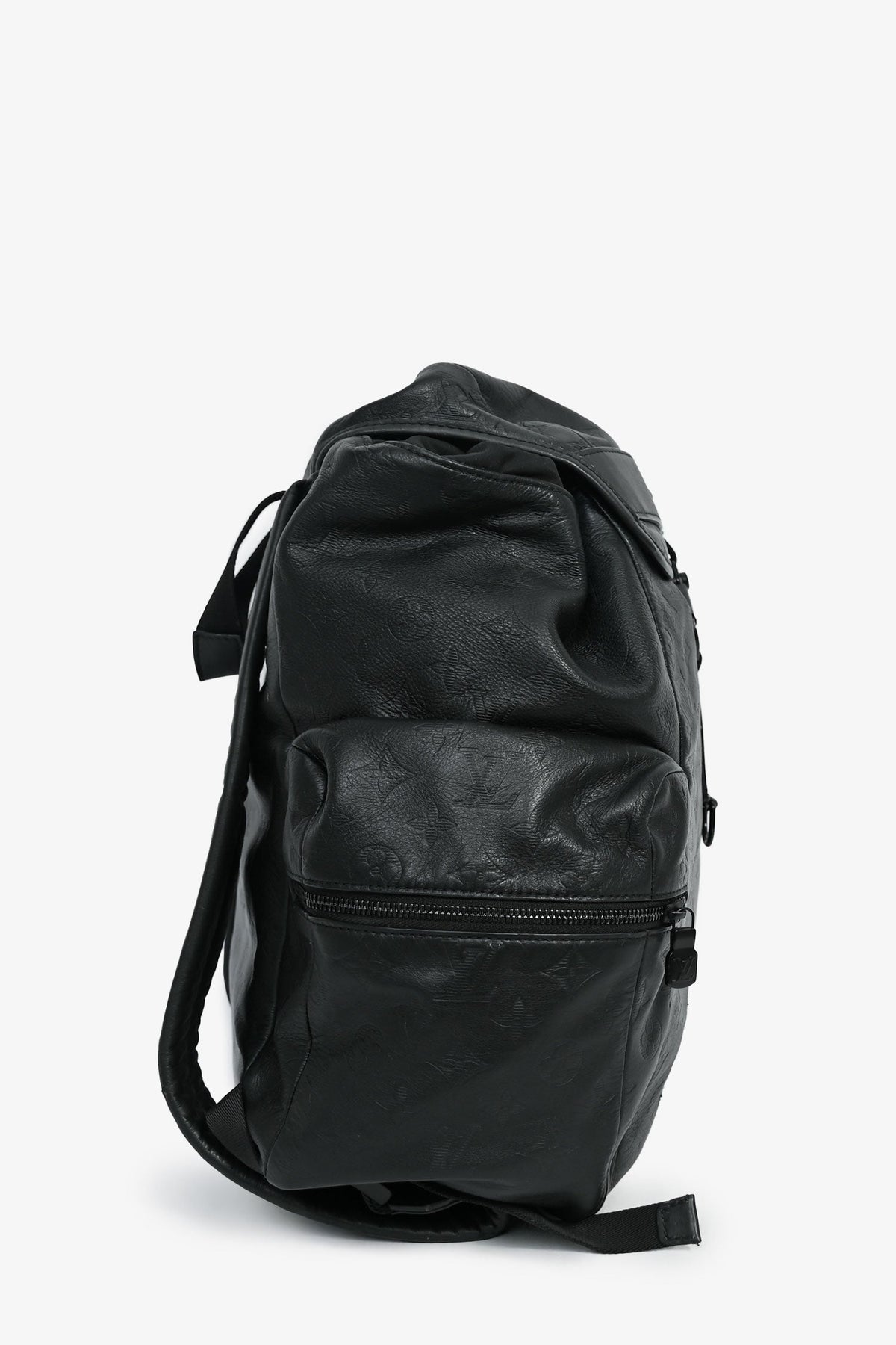 Louis Vuitton Black Leather Monogram 'Apollo' Backpack (As Is)