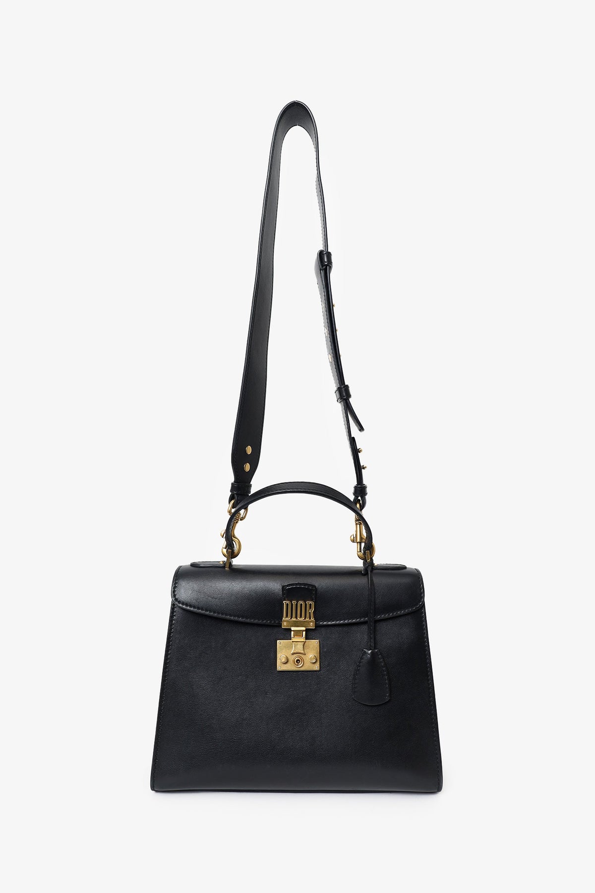 Christian Dior Black Leather Dioraddict Top Handle with Strap