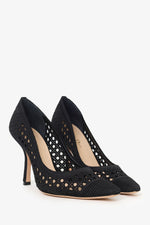 Christian Dior Black Fabric Cutout Pumps Size 36.5