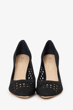 Christian Dior Black Fabric Cutout Pumps Size 36.5