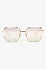 Christian Dior Gold Square Frame Oversized Sunglasses
