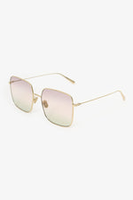 Christian Dior Gold Square Frame Oversized Sunglasses