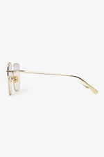 Christian Dior Gold Square Frame Oversized Sunglasses