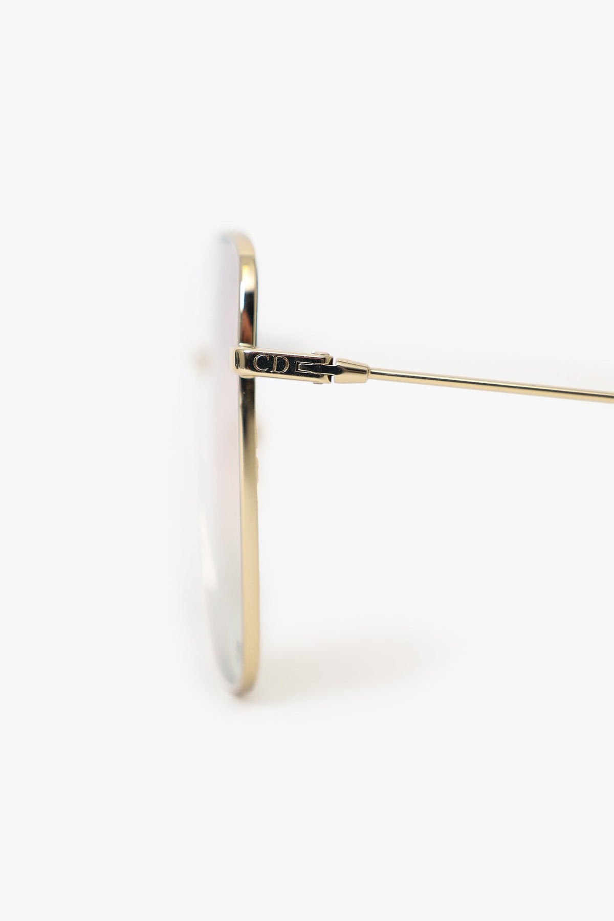 Christian Dior Gold Square Frame Oversized Sunglasses