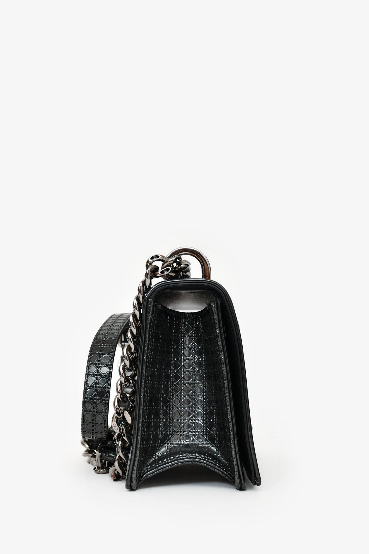 Christian Dior Grey Leather Small Diorama Shoulder Bag