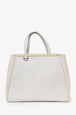 Fendi White Leather Medium 2Jours Top Handle (As Is)