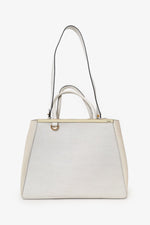 Fendi White Leather Medium 2Jours Top Handle (As Is)
