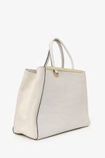 Fendi White Leather Medium 2Jours Top Handle (As Is)