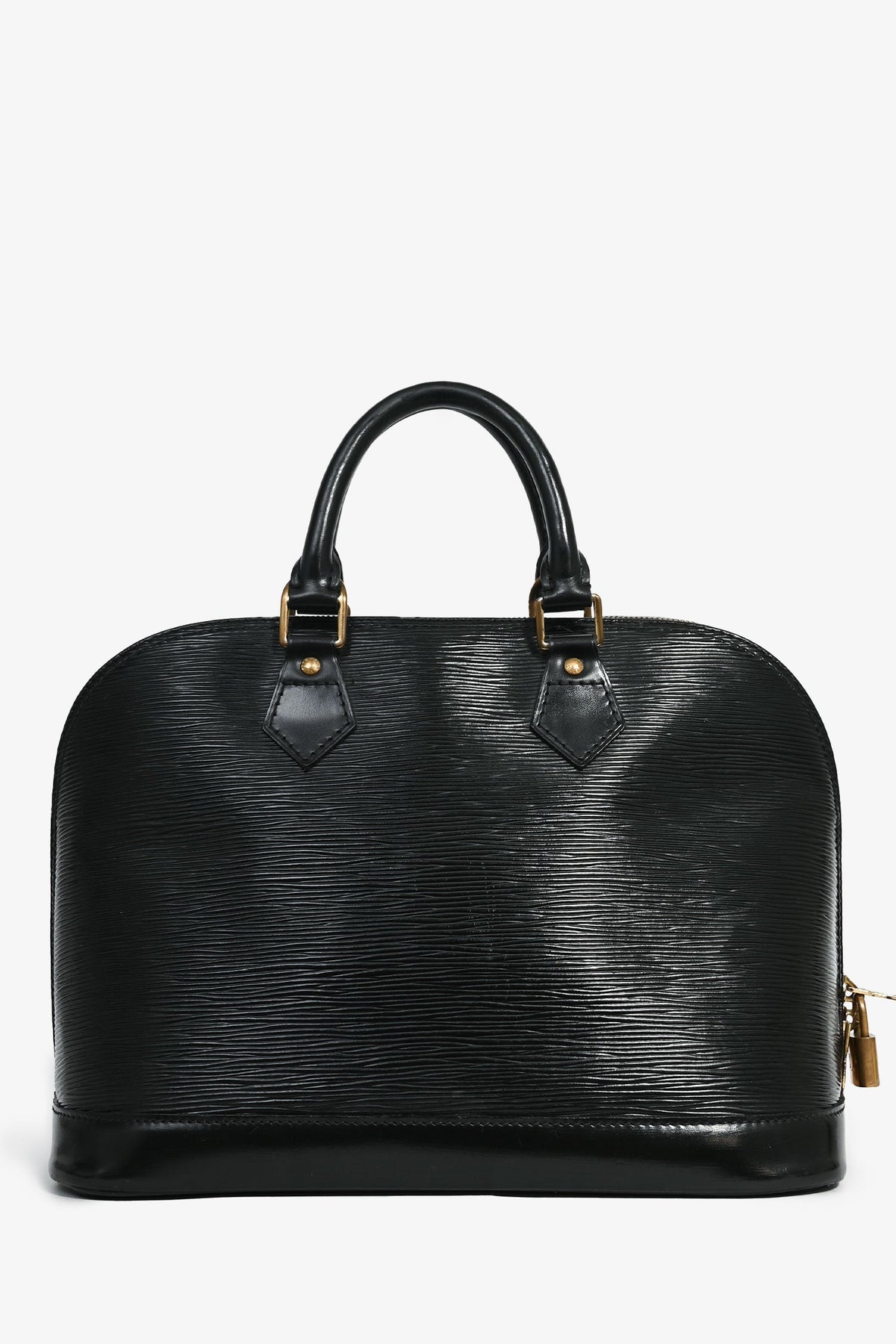 Louis Vuitton 1998 Black Epi Leather Alma MM Top Handle