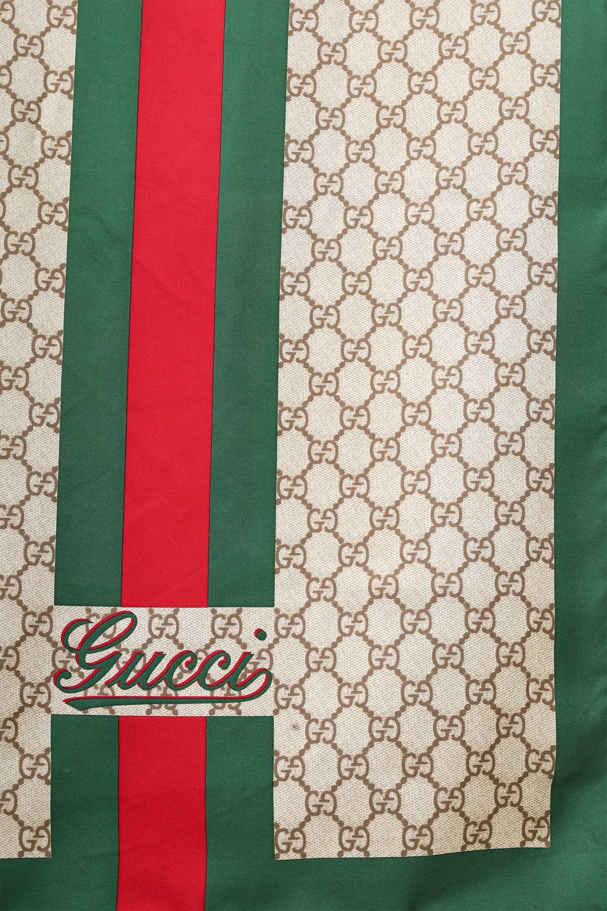 Gucci Brown/Green Monogram Scarf