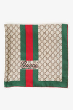 Gucci Brown/Green Monogram Scarf
