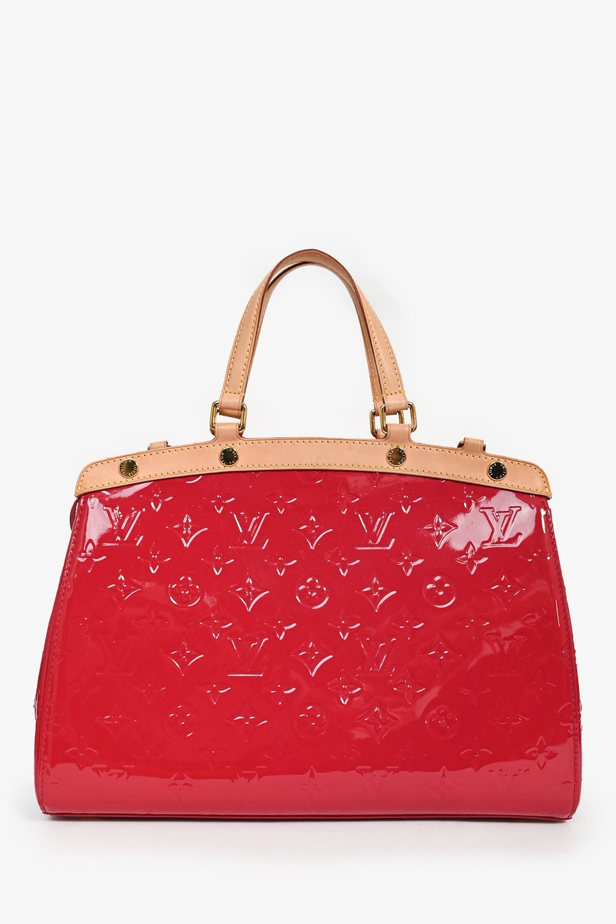 Louis Vuitton 2012 Magenta Vernis Monogram Brea MM Top Handle with Strap