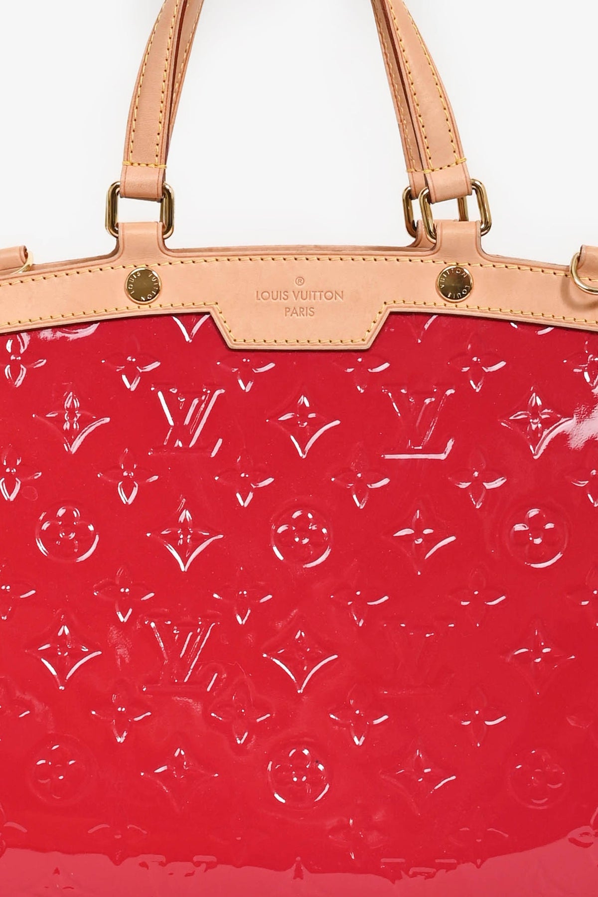 Louis Vuitton 2012 Magenta Vernis Monogram Brea MM Top Handle with Strap