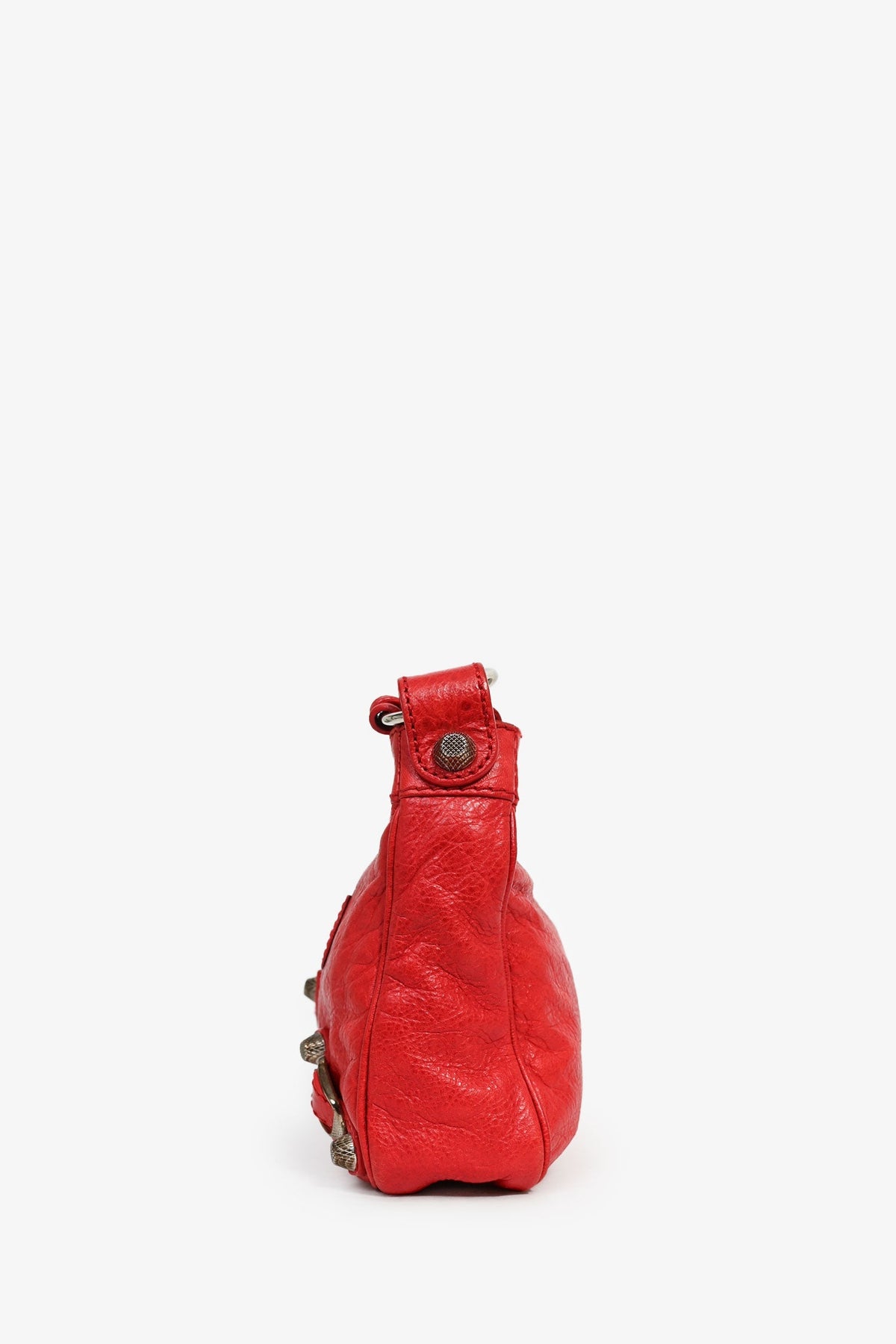 Balenciaga Red Leather 'Sac+Mirior' Crossbody Bag