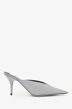 Balenciaga Silver Glitter Knife Mules Size 38.5