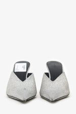 Balenciaga Silver Glitter Knife Mules Size 38.5