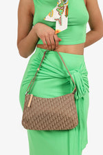 Christian Dior 2004 Beige Oblique Canvas Trotter Pochette Shoulder Bag