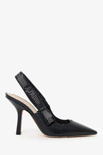 Christian Dior Black Leather J'Adior Slingback Pumps Size 36.5