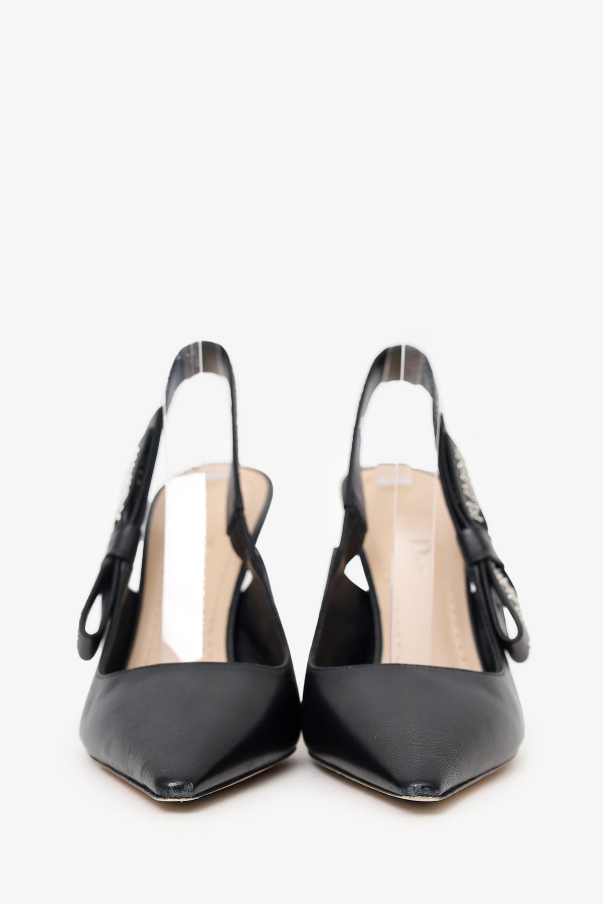 Christian Dior Black Leather J'Adior Slingback Pumps Size 36.5
