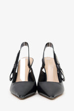Christian Dior Black Leather J'Adior Slingback Pumps Size 36.5