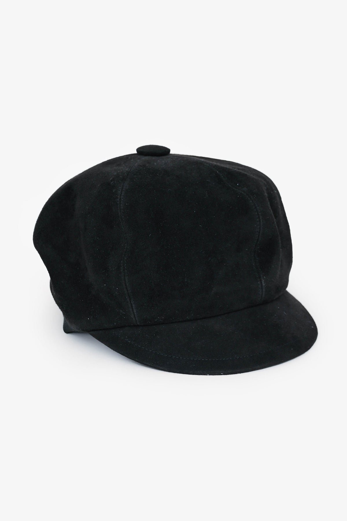 Christian Dior Black Suede Newsboy Hat Size 57