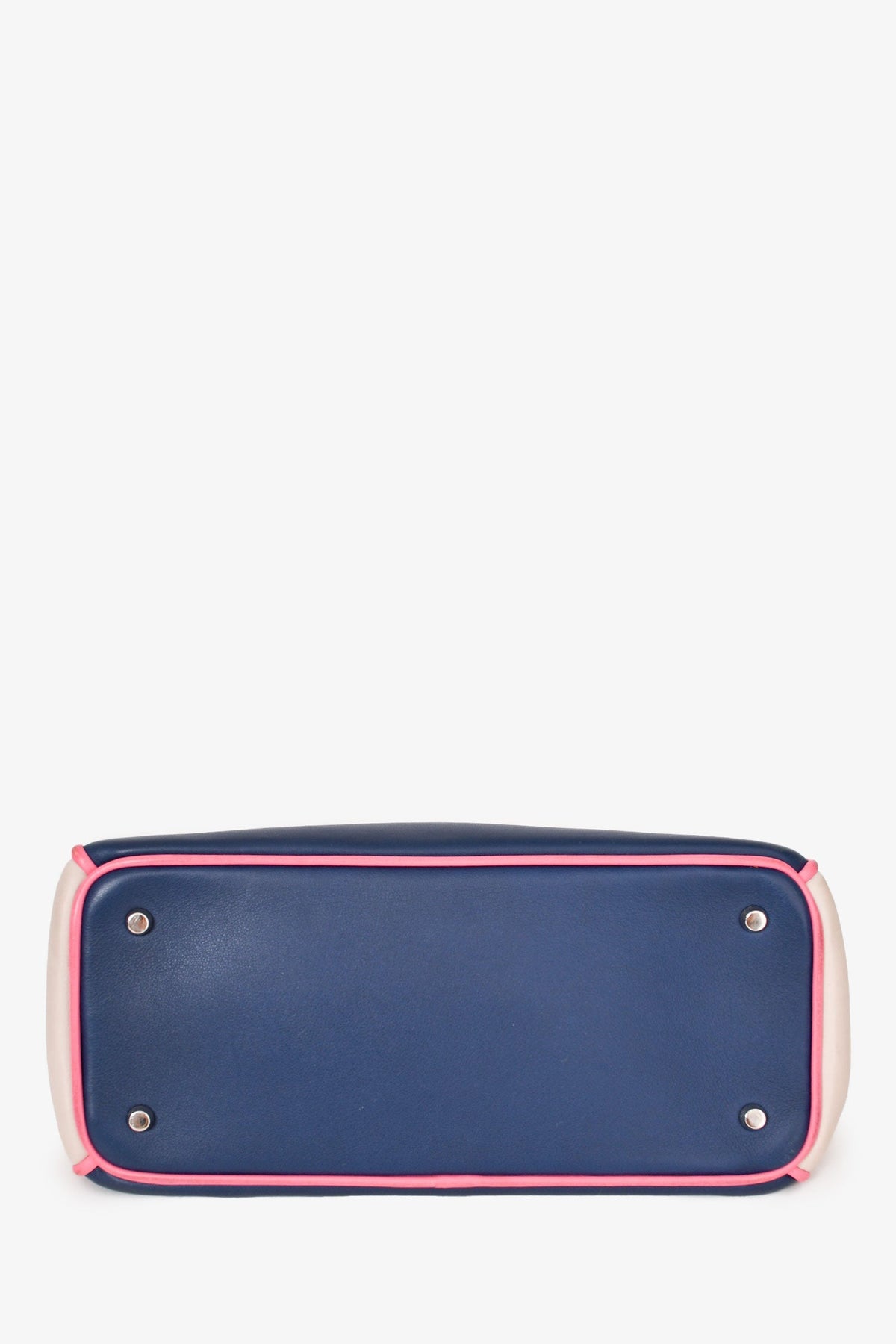 Christian Dior Navy/Pink Tri Colour Leather Mini Diorissimo Top Handle with Strap