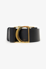 Christian Dior Black Leather 30 Montaigne CD-Buckle Belt