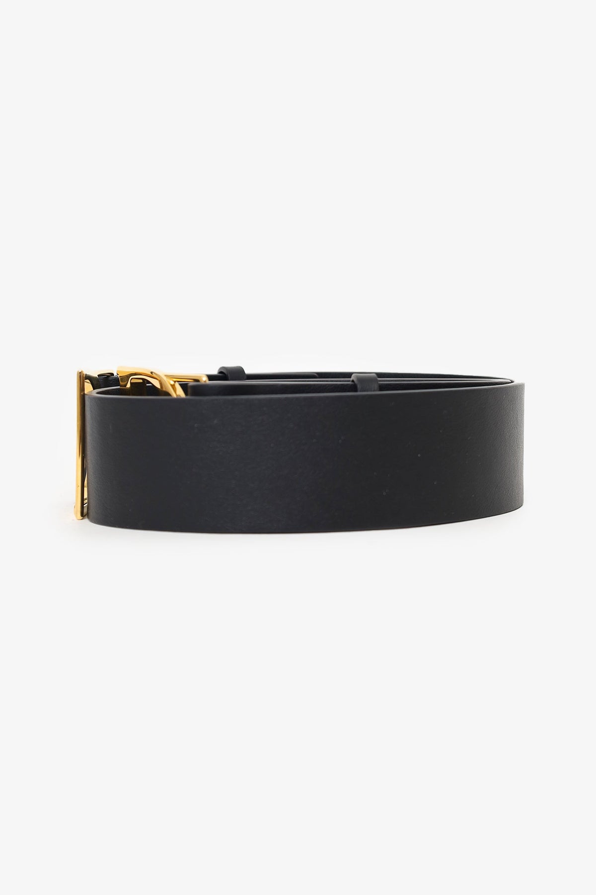 Christian Dior Black Leather 30 Montaigne CD-Buckle Belt