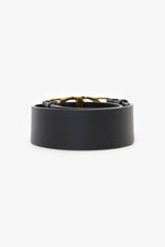 Christian Dior Black Leather 30 Montaigne CD-Buckle Belt