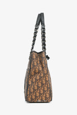 Christian Dior 2006 Brown Coated Canvas/Leather Trim Oblique Shoulder Bag (As Is)