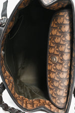 Christian Dior 2006 Brown Coated Canvas/Leather Trim Oblique Shoulder Bag (As Is)