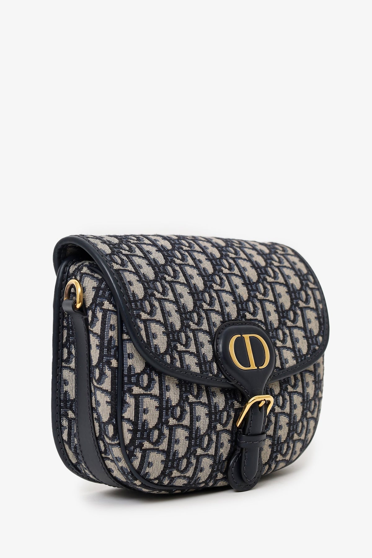 Dior Navy Blue Canvas Oblique Bobby Crossbody