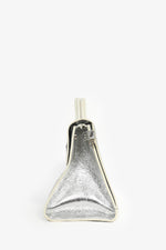 Christian Dior Silver Crinkle Leather 'Diorever' Medium Top Handle with Strap