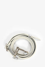 Christian Dior Silver Crinkle Leather 'Diorever' Medium Top Handle with Strap